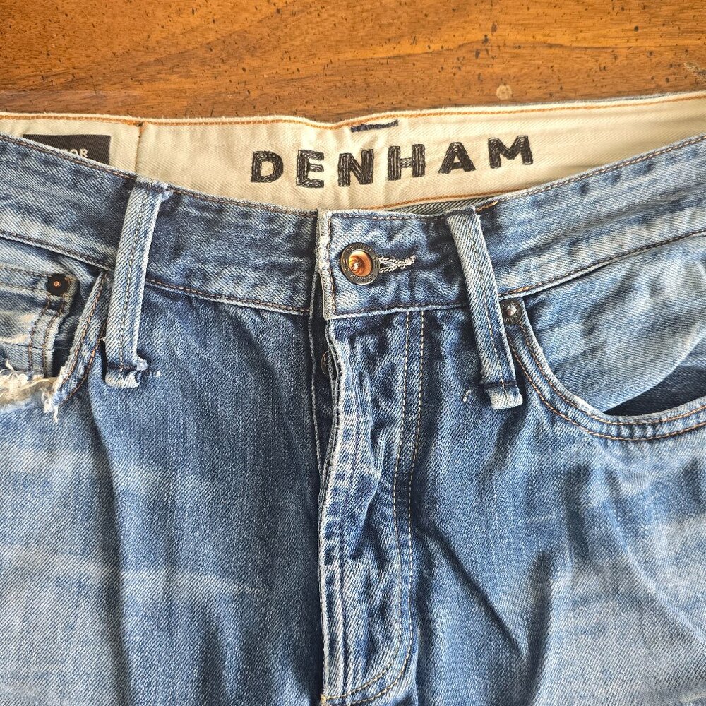 MENS DENHAM RAZOR SLIM FIT JEANS, NEW, SIZE 31, VINTAGE WASH, PREMIUM HARDWARE